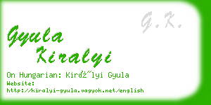 gyula kiralyi business card